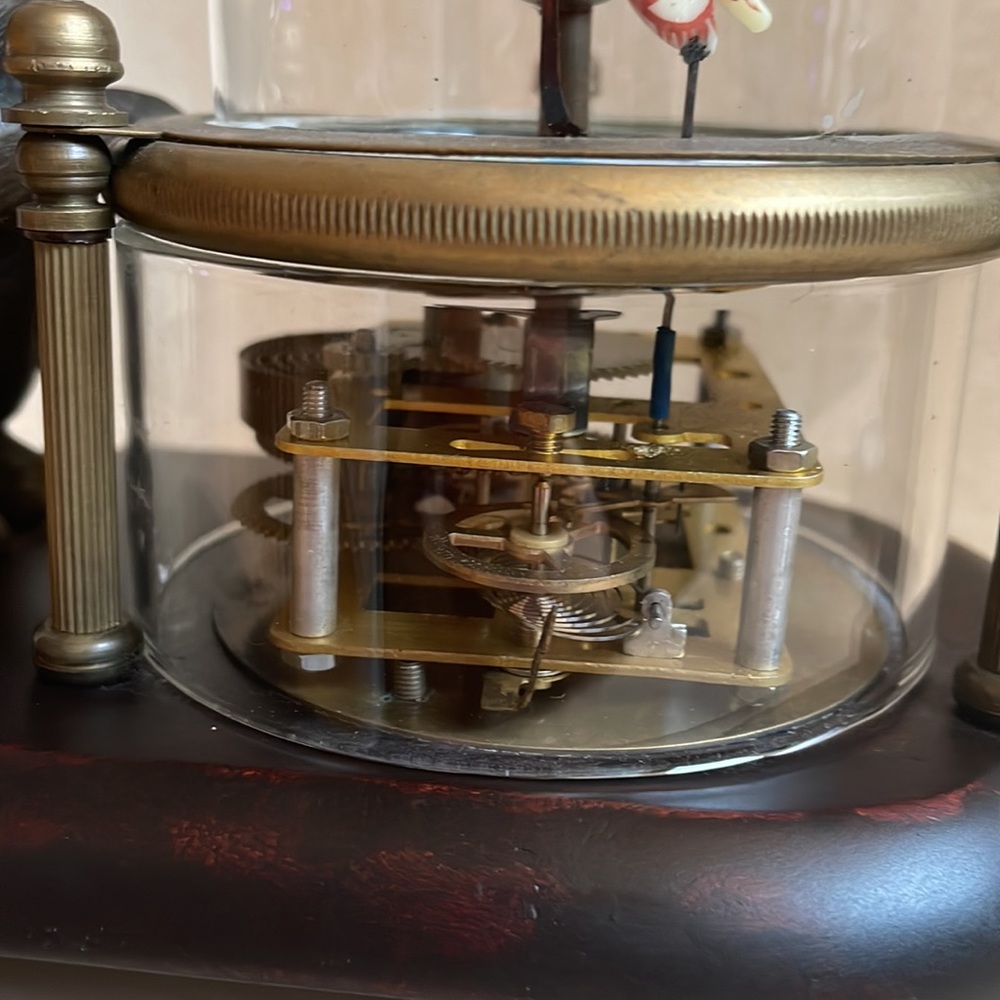 Cat Catching Fish in Glass Case Clock - Picture 4 of 9